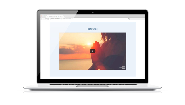 Laptop with image of Meditation video