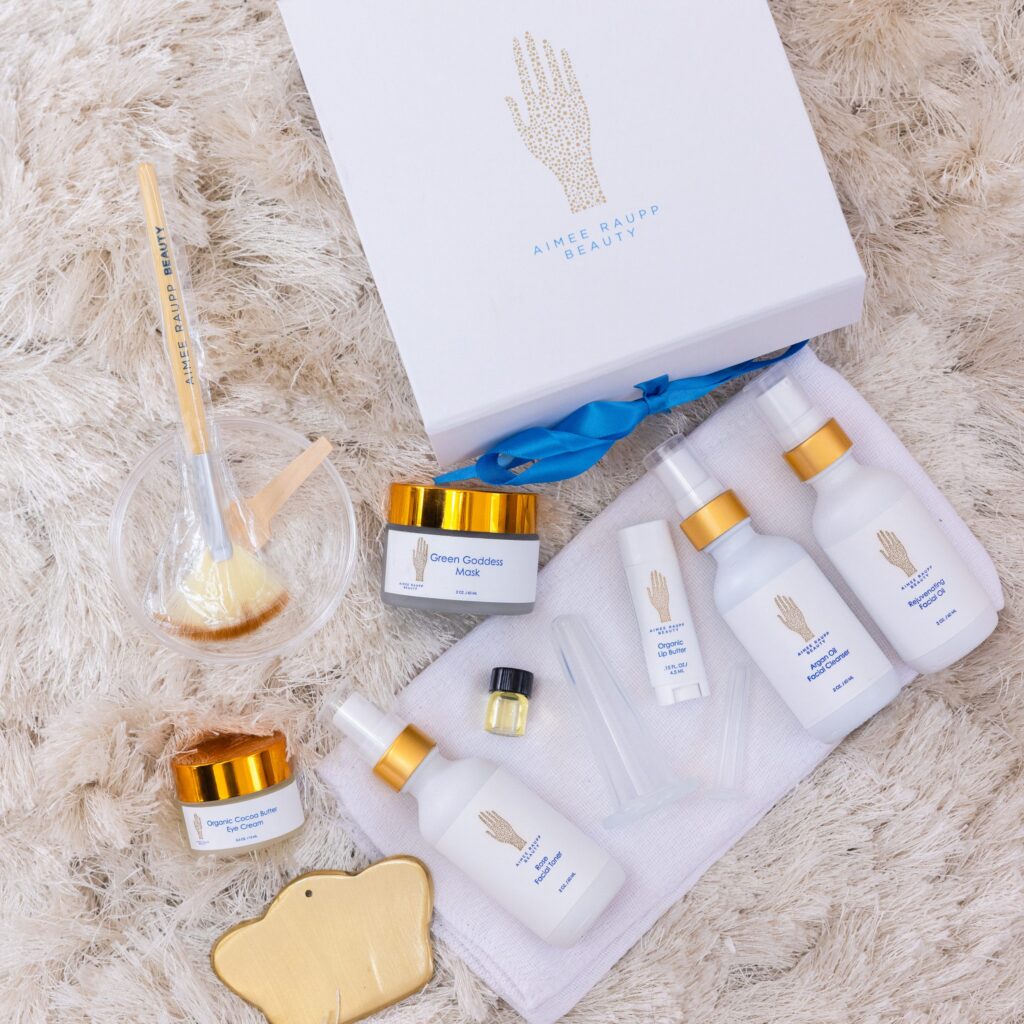 Aimee Raupp Beauty organic skincare gift set – fertility-friendly natural facial oils, cleansers, and treatments